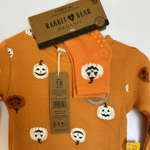 NWT 3-Piece Matching Halloween Fall Set, Size 18M - Picture 2 of 6